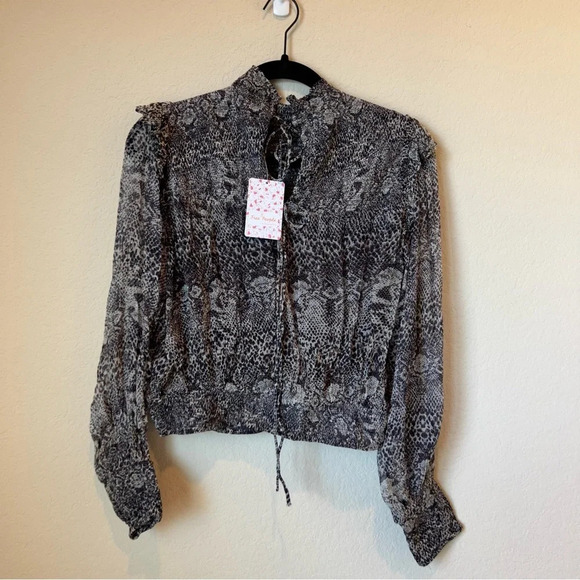 NWT Free People Roma snake print Blouse - Picture 6 of 8